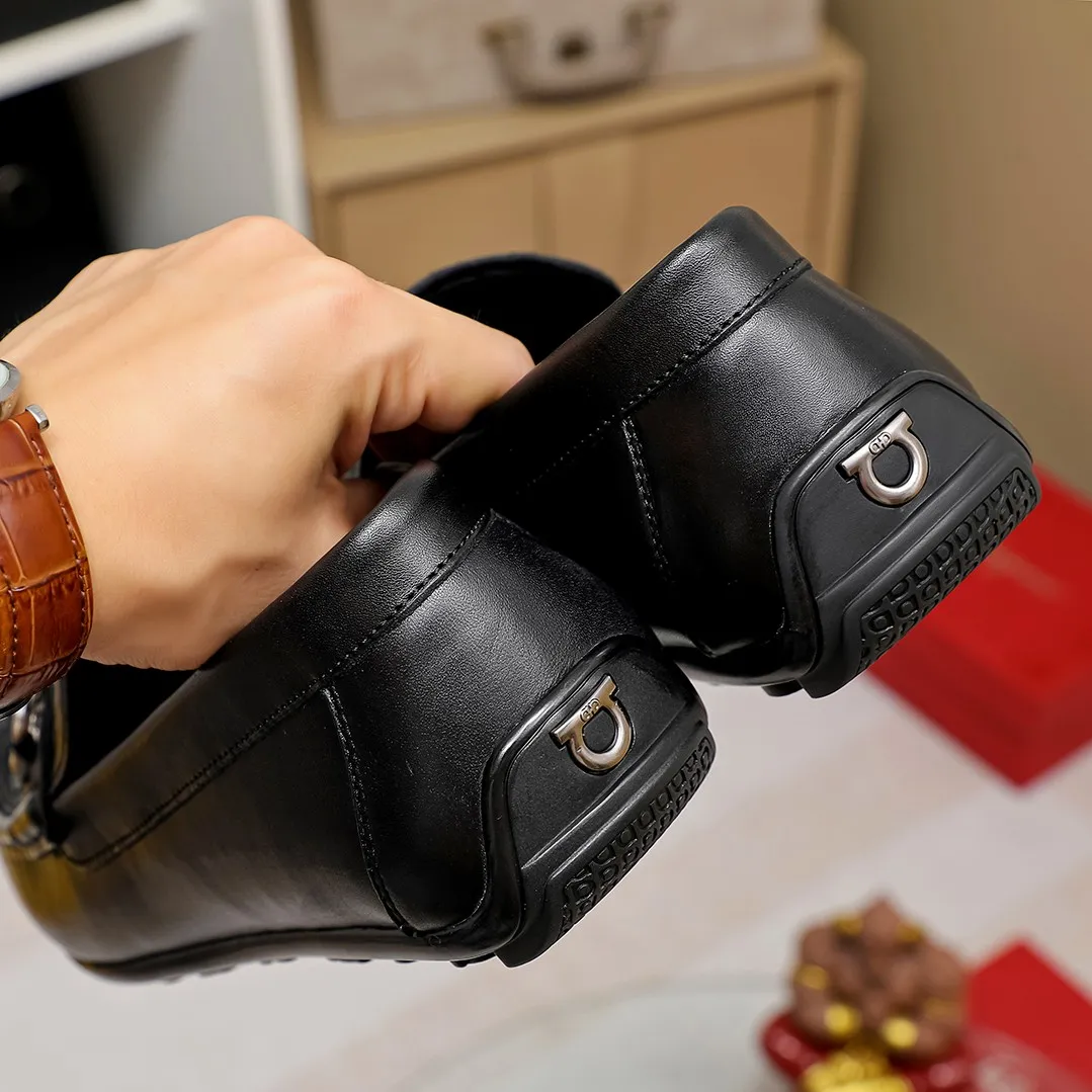 Men's shoes 💰360 🕷🕷【Ferragamo】Ferragamo Popular fashionable casual slip-on shoes🇨🇳Official website counter 1:1 production, original mold opening💯Good quality visible, imported high-end first-layer calfskin, luxurious pigskin lining🌿Very clear texture, high-quality waterproof, non-slip and wear-resistant outsole🎋High quality and low price, truly handmade🍓Black, size 38-45